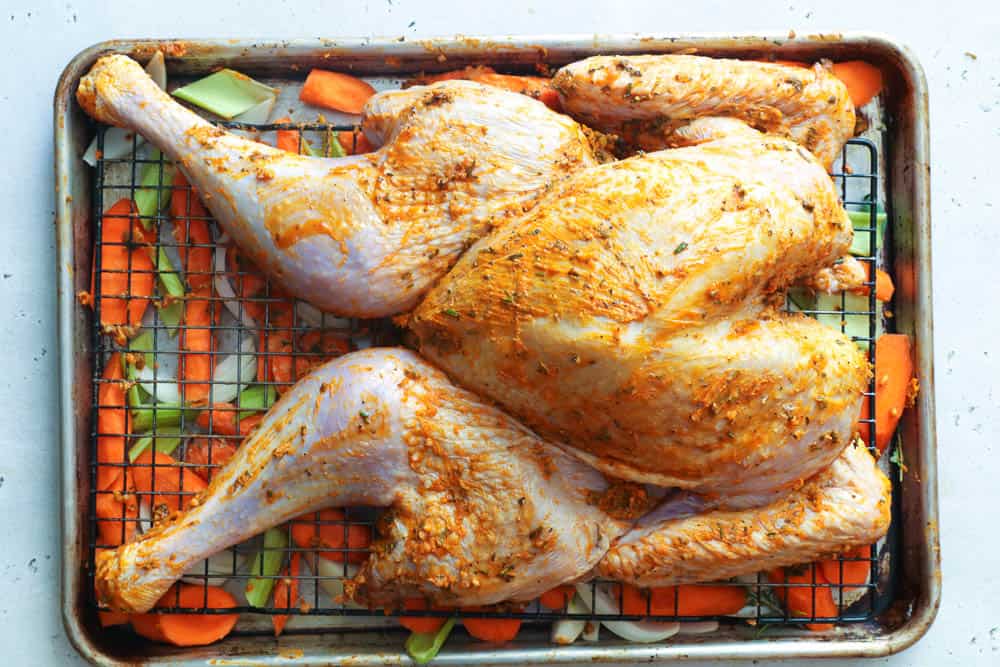Spatchcocked Turkey on a Sheet Pan