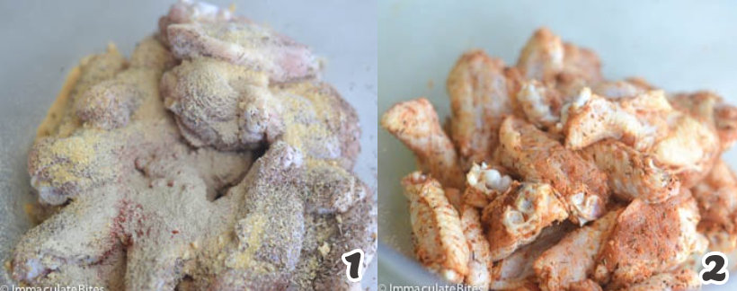 Seasoning the Chicken Wings for Buffalo Chicken Wings