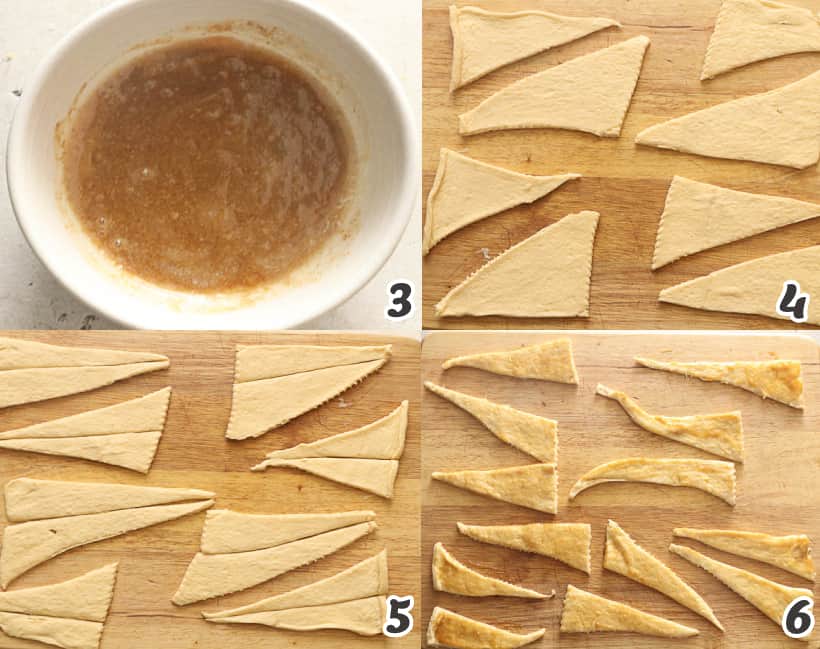 Preparing the Crescent Rolls for Pigs in a Blanket