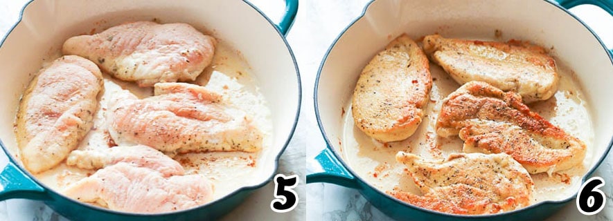 Frying the Chicken Breasts for Chicken Piccata