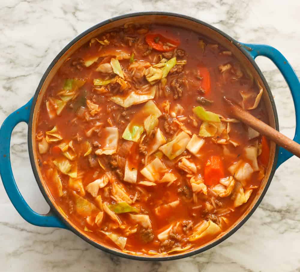 Pot of Cabbage Roll Soup