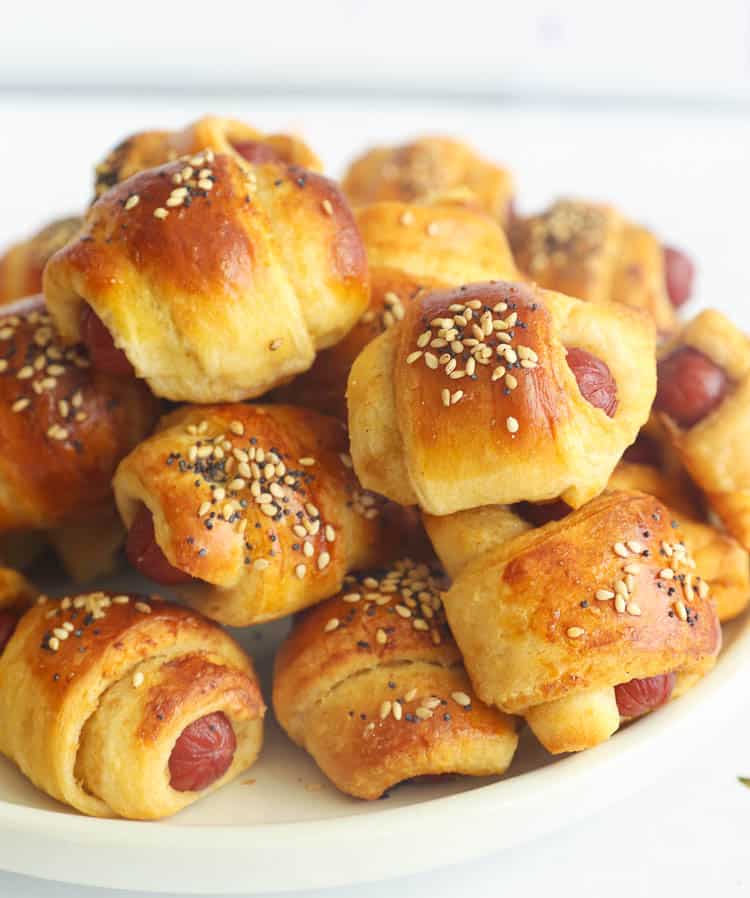 A Plateful of Baked Pigs in a Blanket