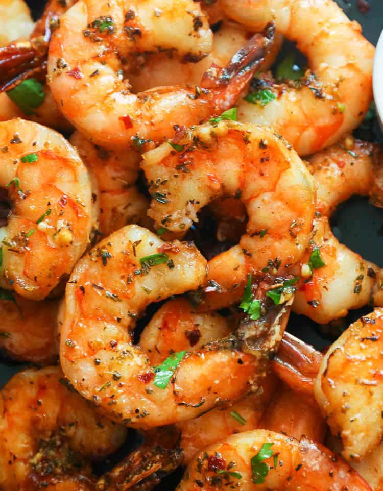 Upclose Shot of Freshly Smoked Shrimp