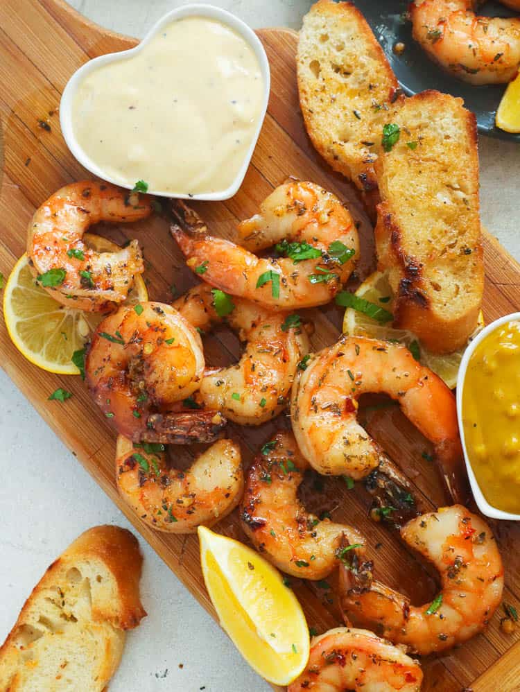 Smoked Shrimp Served with Dips