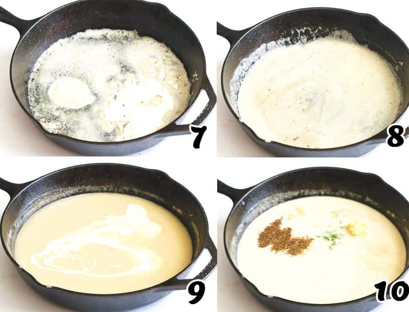 Making the roux and adding the cream