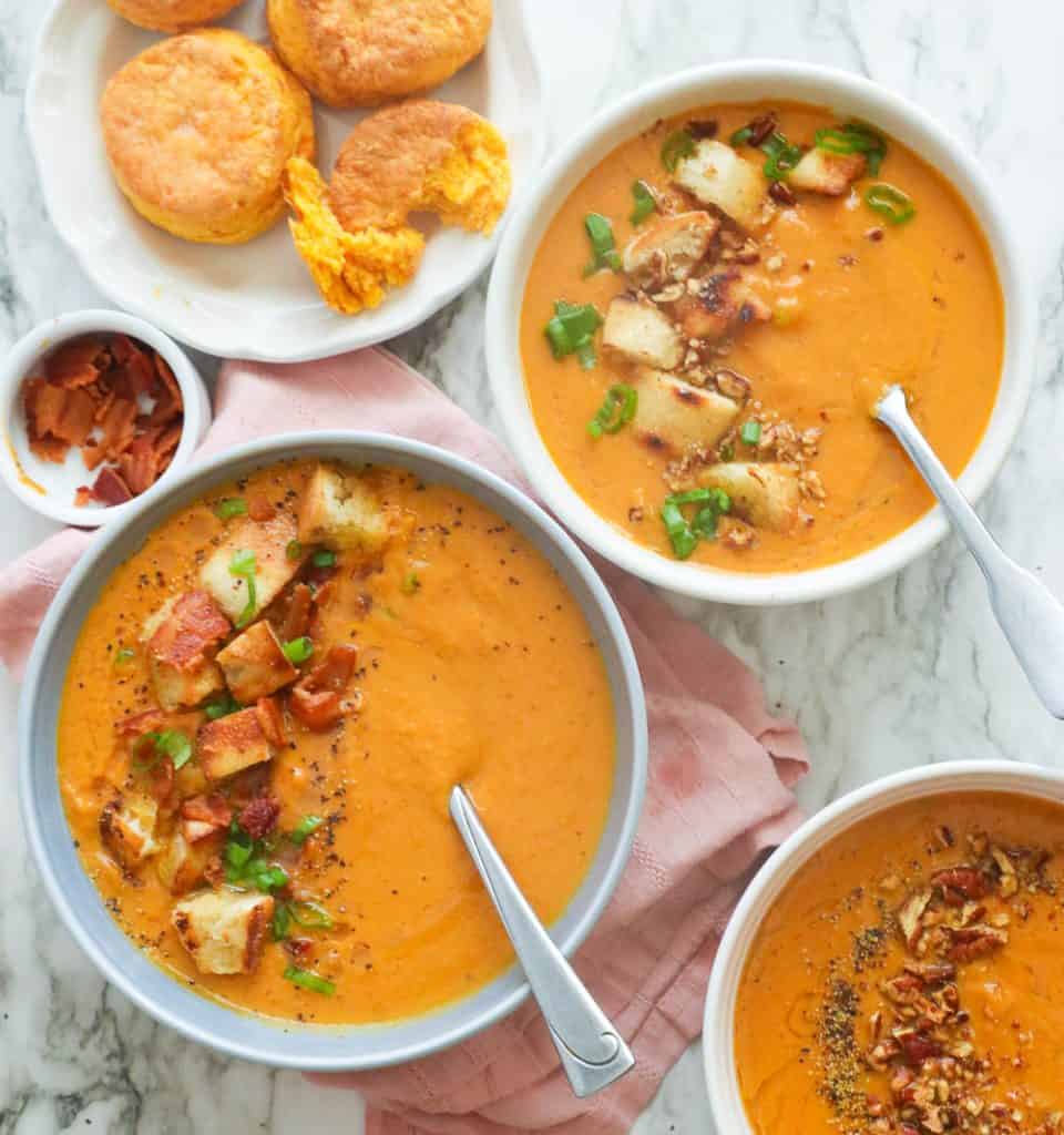 Bowls of Belly-Warming Sweet Potato Soup