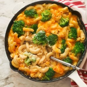 Scooped Broccoli Mac and Cheese