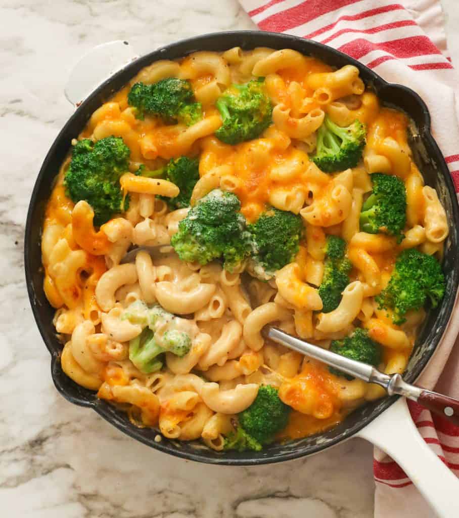 Scooped Broccoli Mac and Cheese