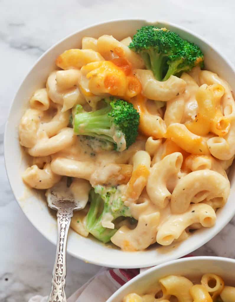 A Bowl of Broccoli Mac and Cheese