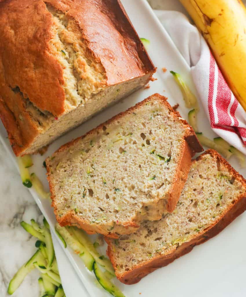 Closeup Shot of Sliced Banana Zucchini Bread