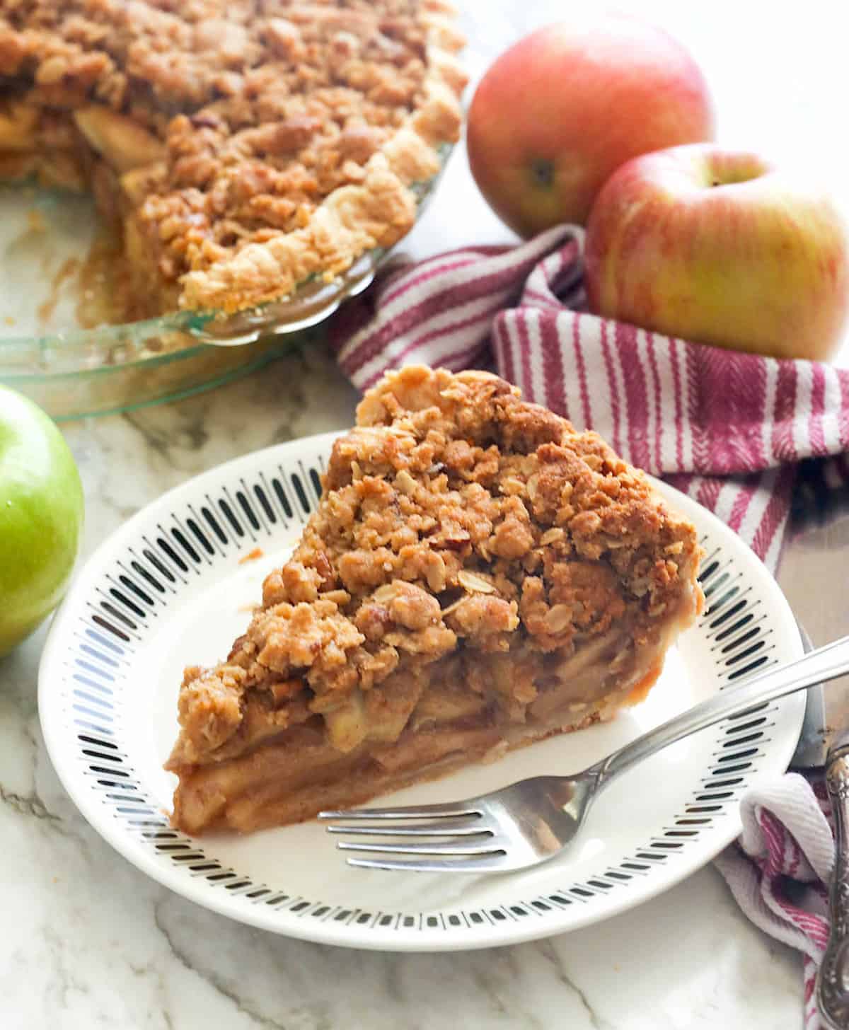 A decadent slice of Dutch apple pie