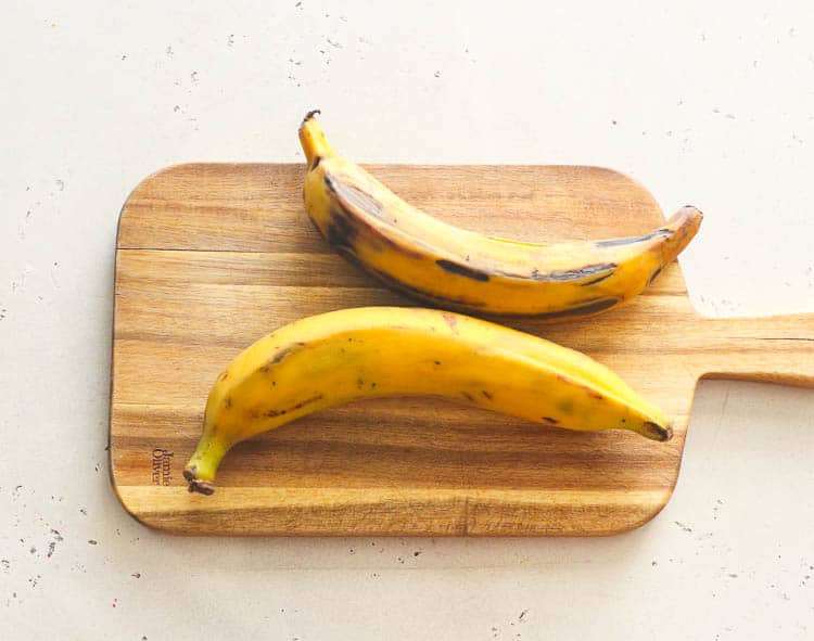 Ripe Plantains on a Chopping Board