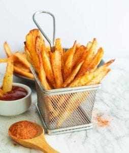 Seasoned Fries in a basket ready to enjoy