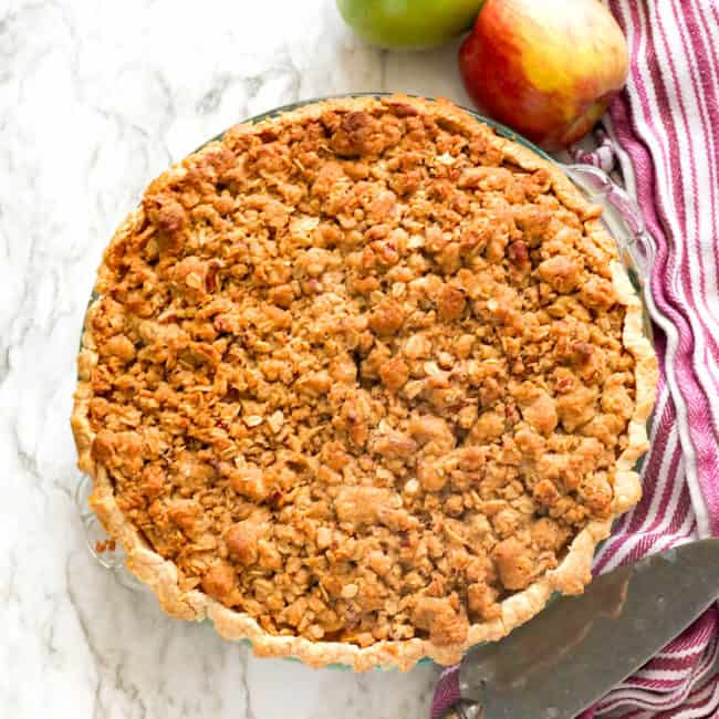 Decadent Dutch Apple Pie fresh from the oven