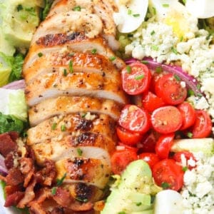 Closeup on an individual Cobb Salad