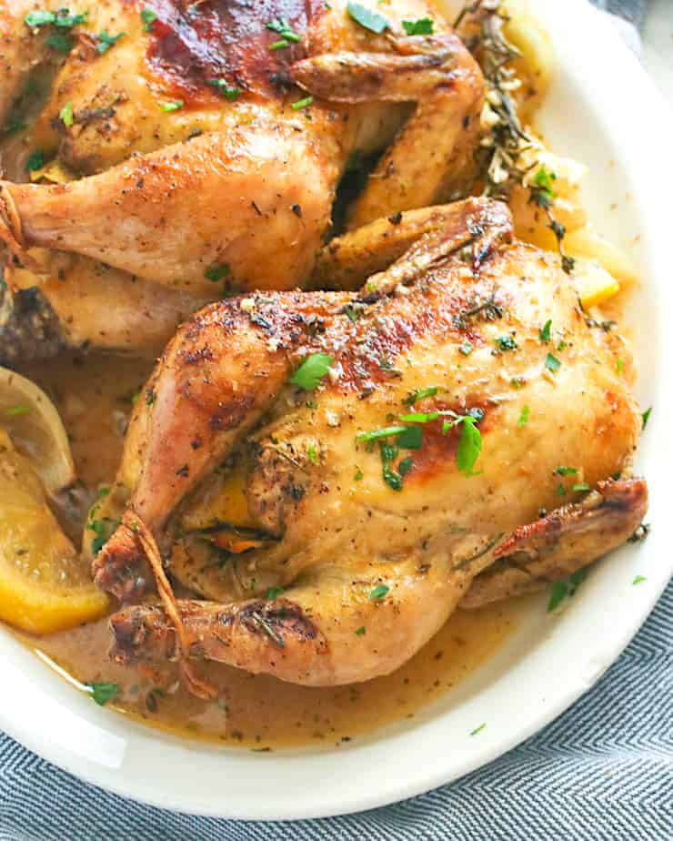 Fresh roasted little chicken for a fun date night dinner