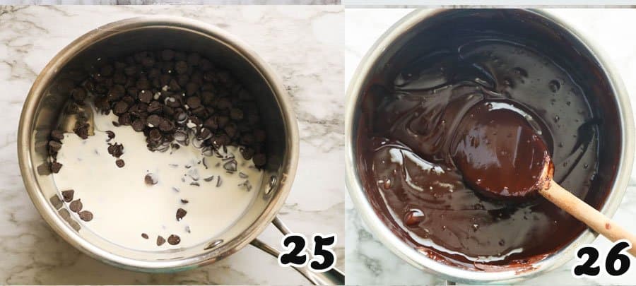 making the chocolate ganache