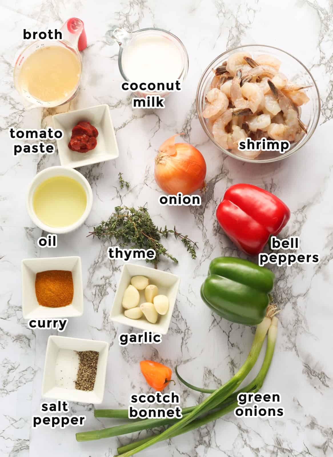 jamaican curry shrimp ingredients
