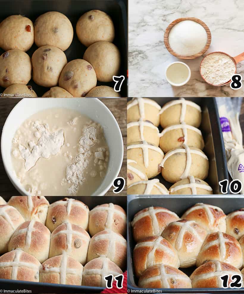 shaping and baking the hot cross buns