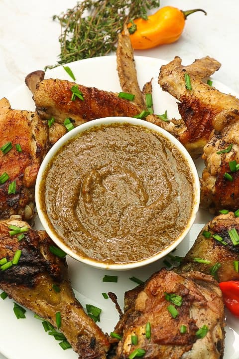 Jamaican Jerk Sauce with chicken wings