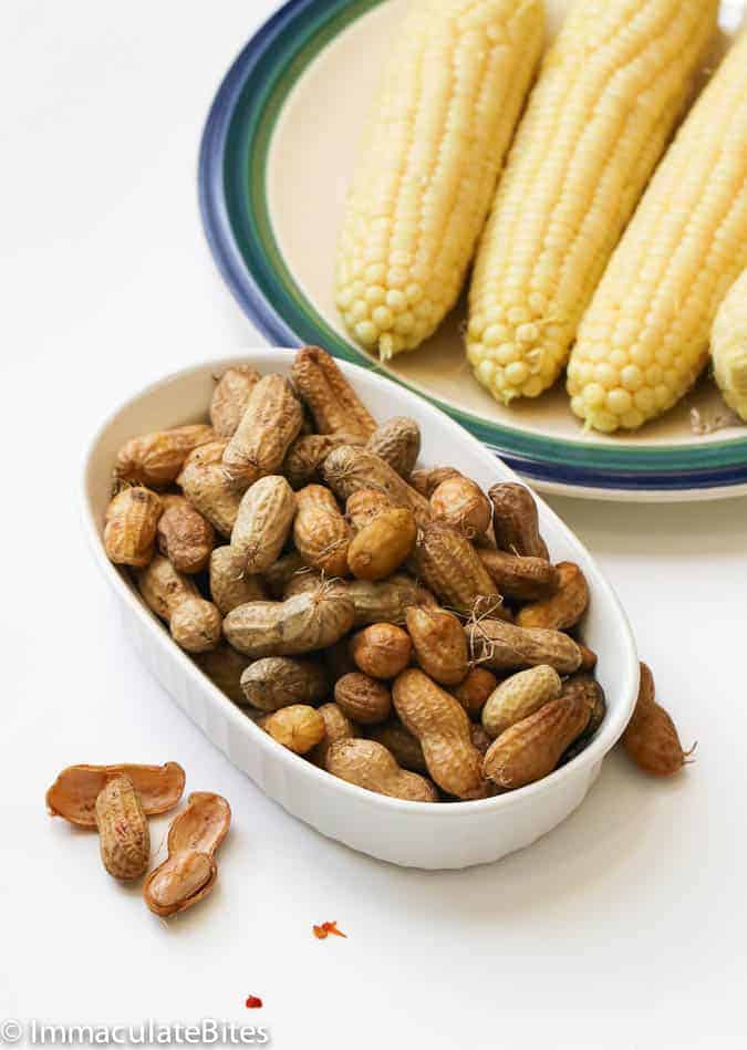 Peanuts and corn on the cob