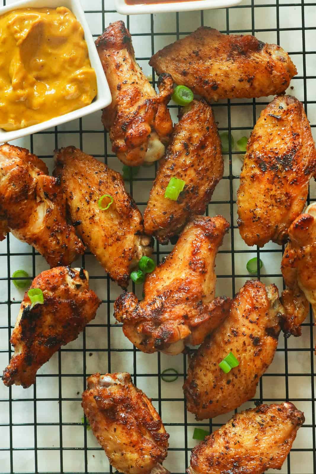 Crispy Grilled Chicken Wings with Mustard Sauce