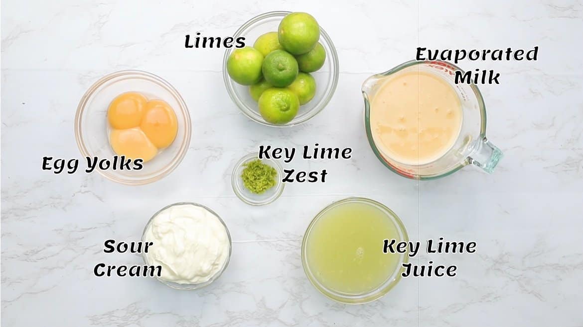 What you need for the key lime pie filling