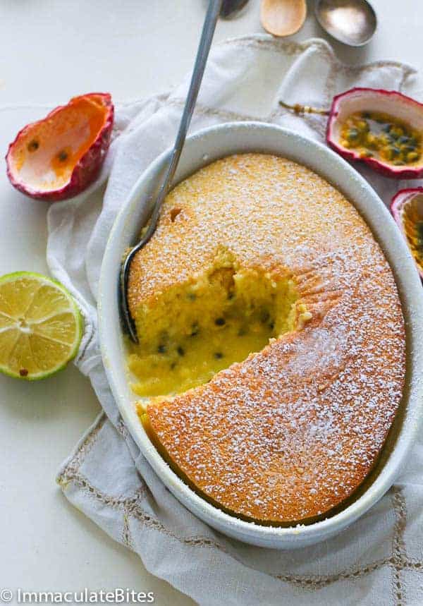 Passion fruit pudding cake