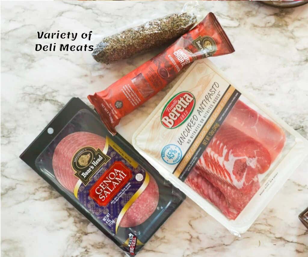 Cured and uncured meats for the board