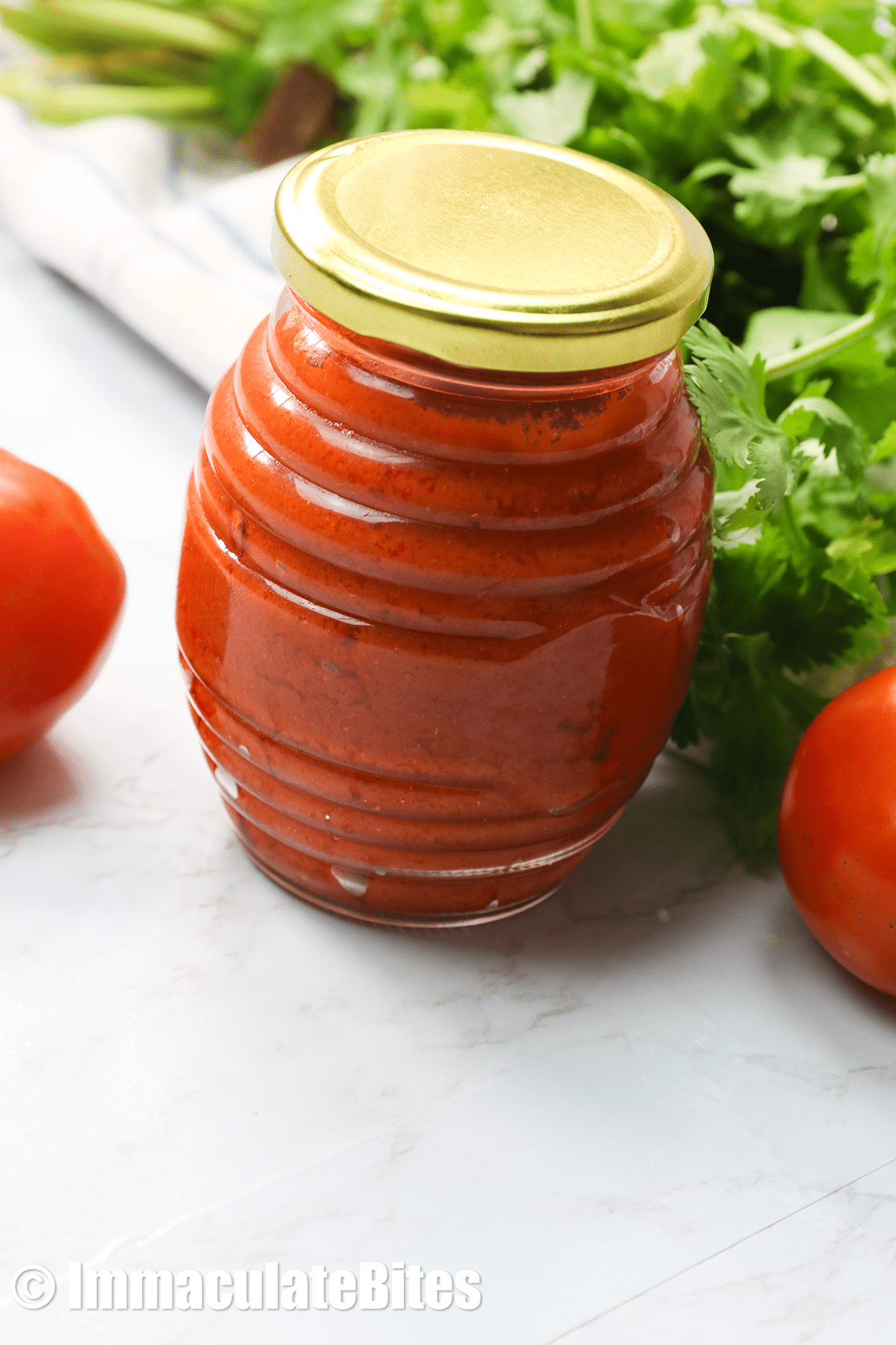 Thicker tomato paste in a sealed jar