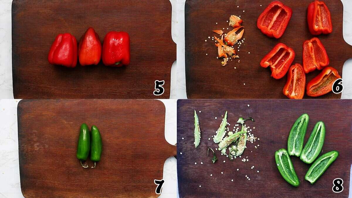 Cleaning the peppers