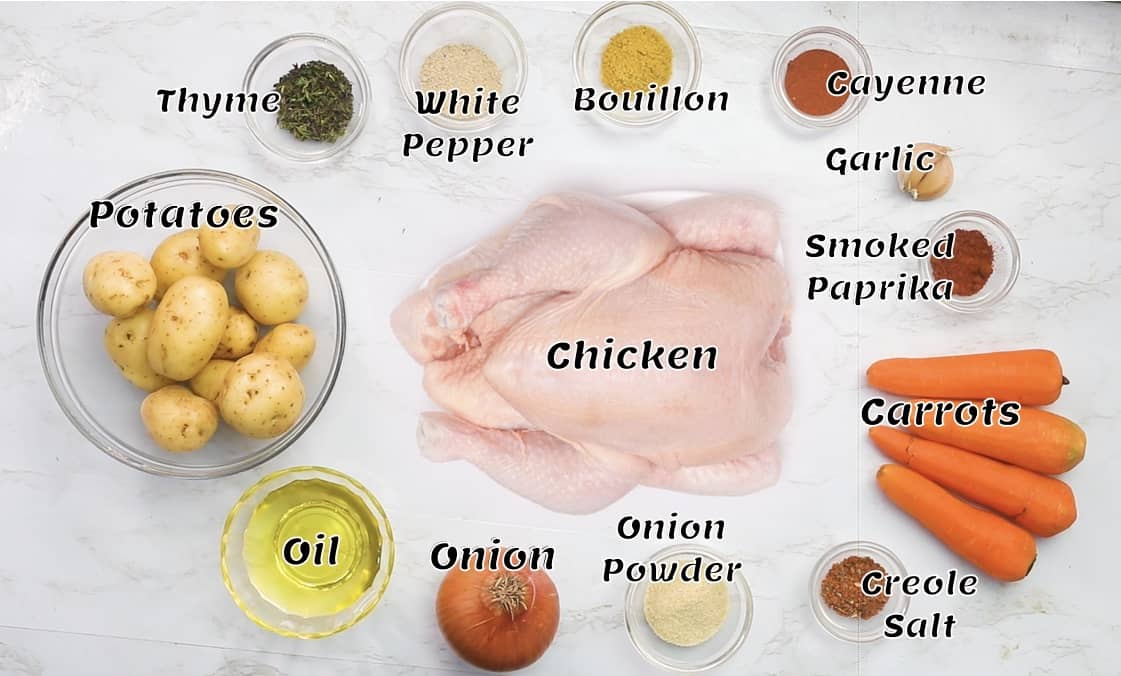 What you need to make Whole Roasted Cajun Chicken