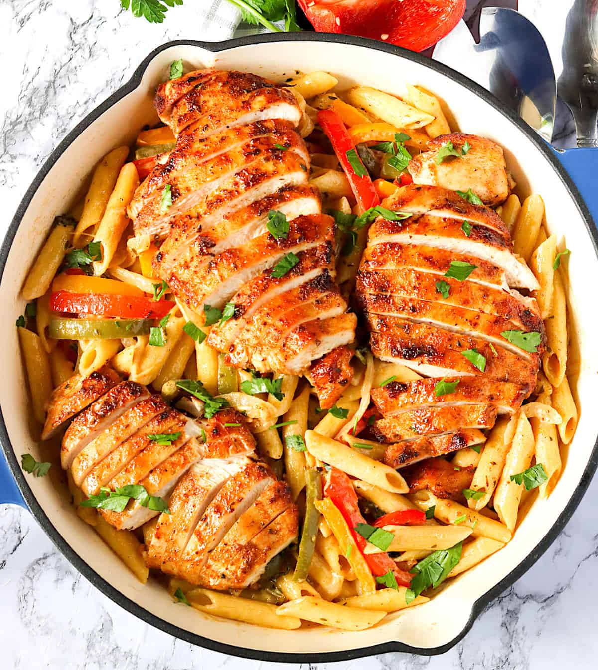 Insanely good jerk chicken pasta