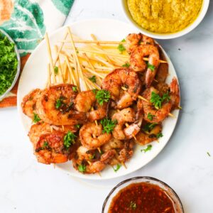 Jerk shrimp skewers