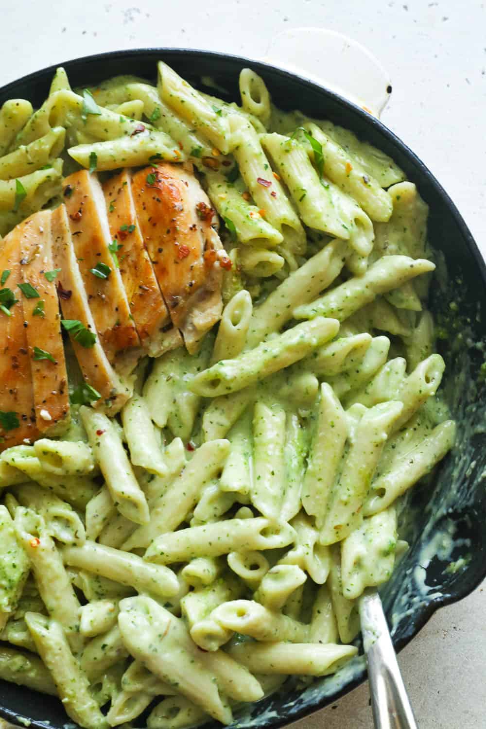 Enjoy! Chicken Pesto Pasta from from the stovetop