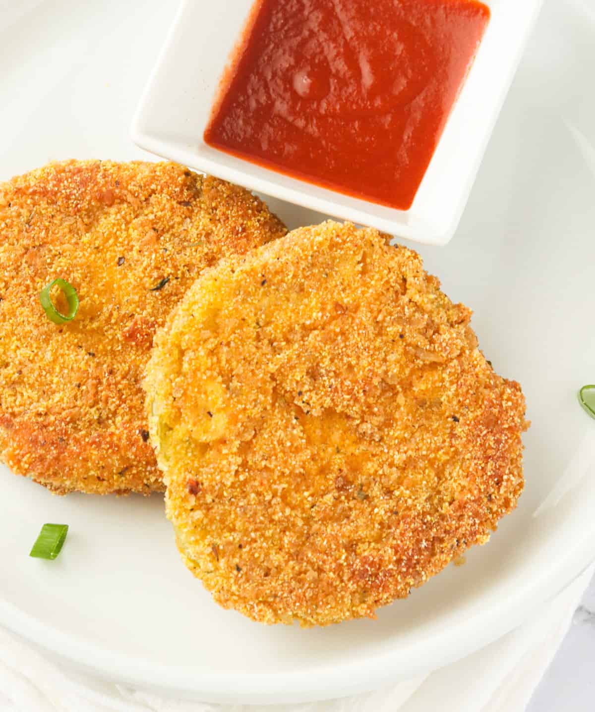 Fried Green Tomatoes with Hot Sauce