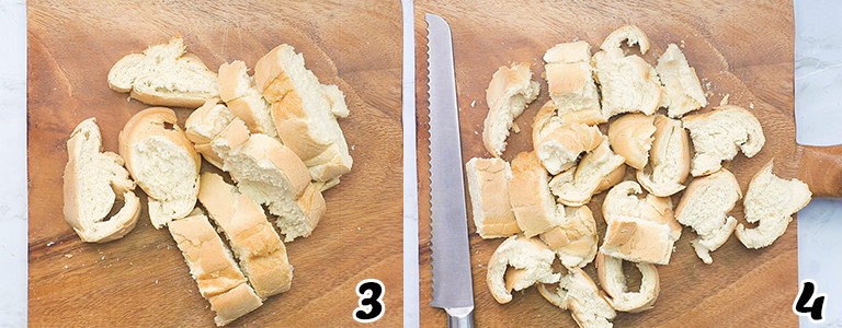 Cut the slices into cubes