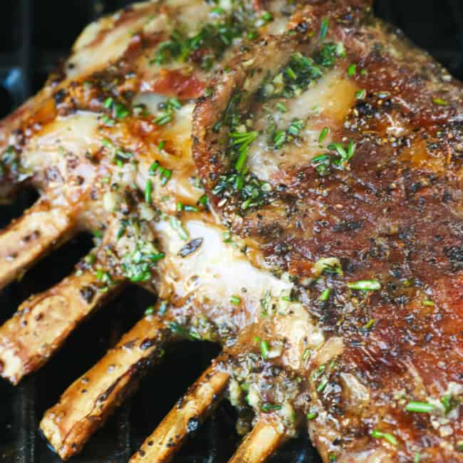 Grilled Rack of Lamb with Fresh Herb Wet Rub - The Mountain Kitchen