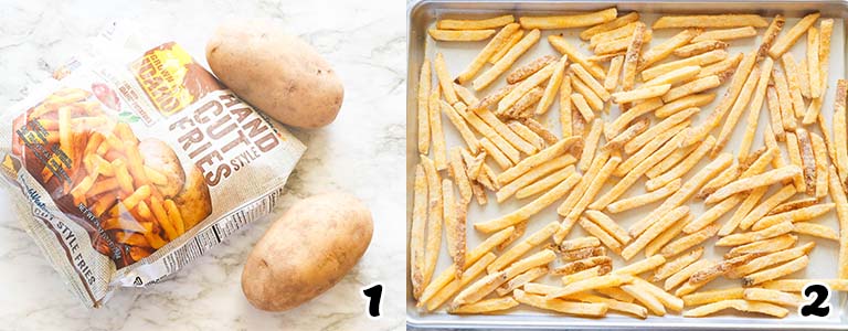 clean and cut potatoes