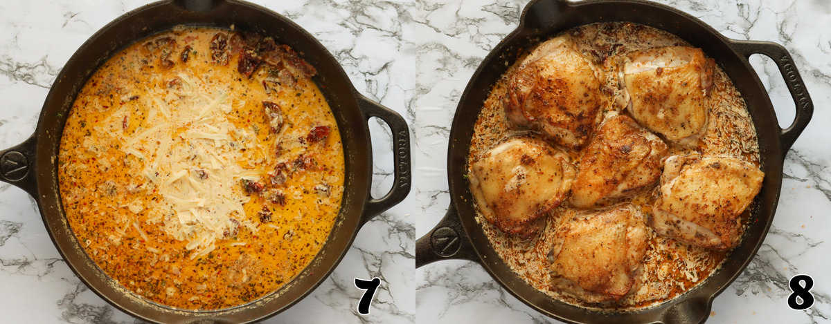 Finishing Marry Me Chicken Sauce and adding the Chicken