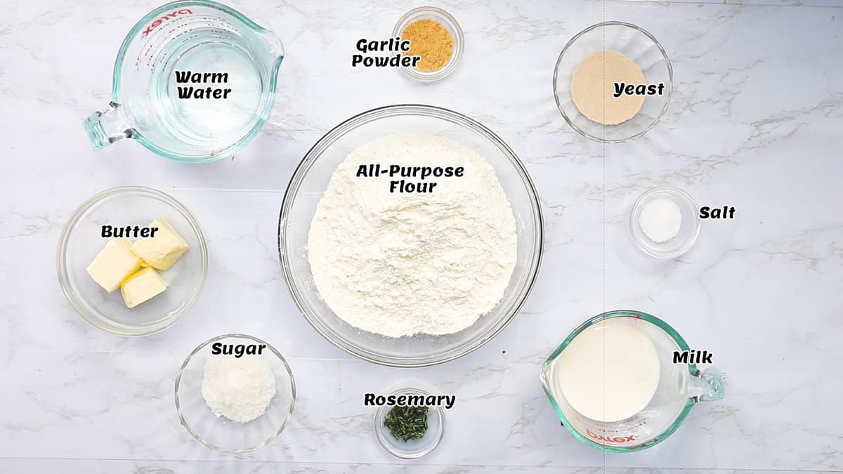 Recipe ingredients for Pull-Apart Garlic Bread