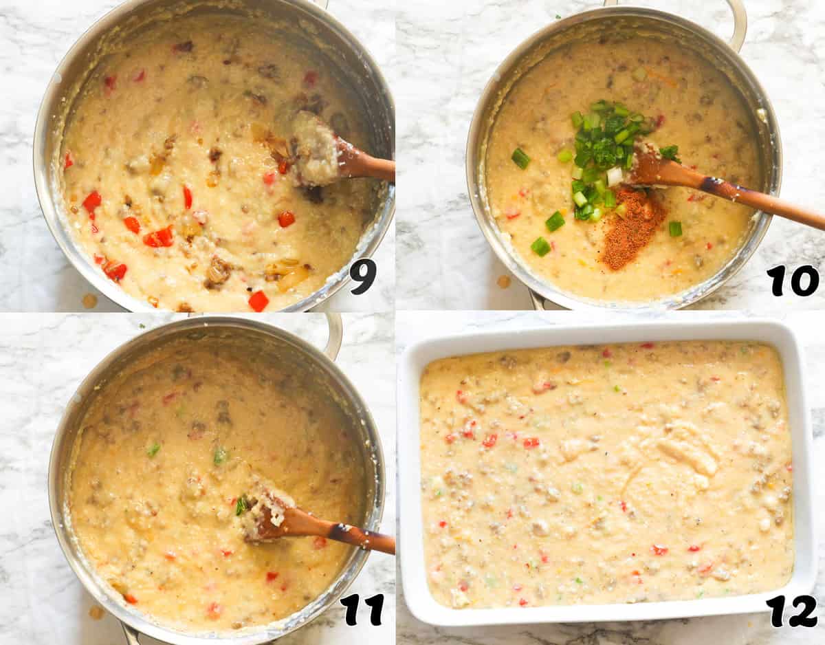 Assemble and pour onto the baking sheet