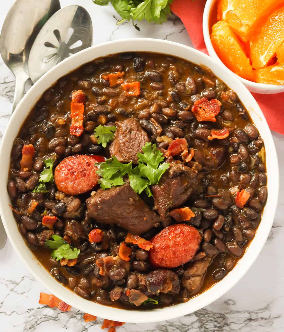 A freshly served bowl of feijoada perfect for Black History Month