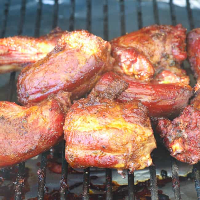 Smoking turkey necks