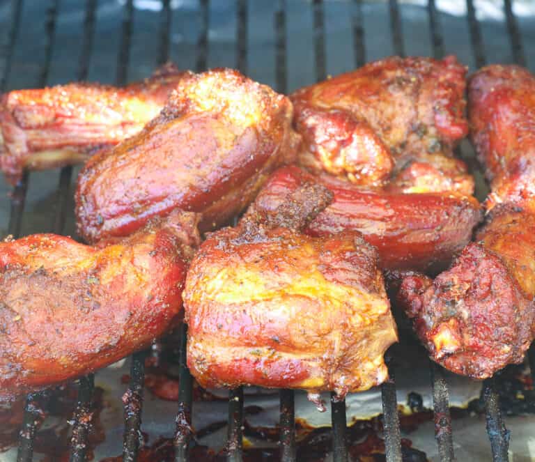 Smoking turkey necks