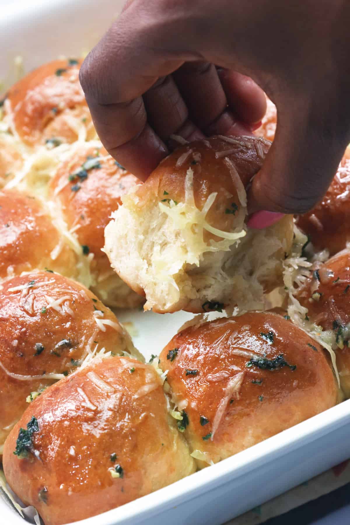 Enjoy a garlic bread roll that pulls you apart