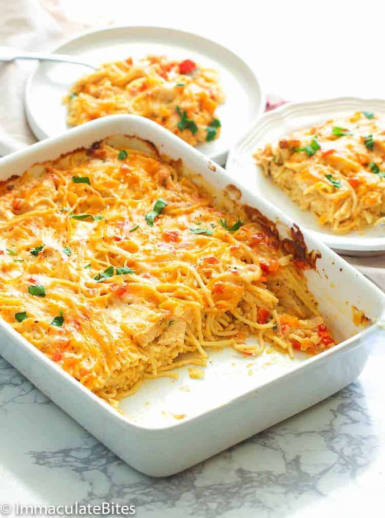 Baked Chicken Spaghetti This just might be the ultimate comfort food
