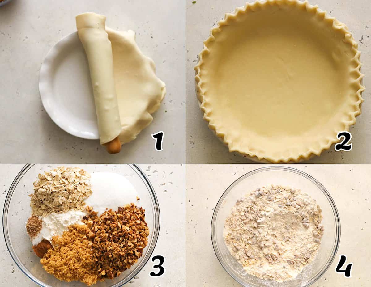 Prepare the crust and make the streusel topping