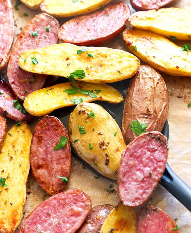 Freshly roasted fingerling potatoes for a healthy carb