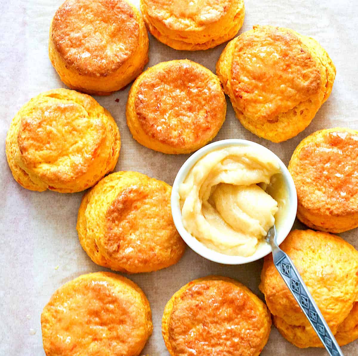 Delicious and fresh from the oven sweet potato biscuits
